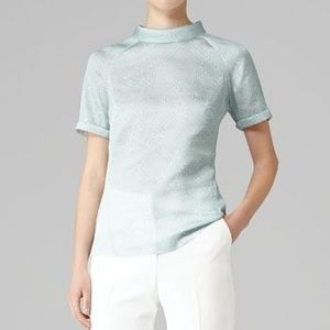 Reiss Smokey Feather Geo Print Top